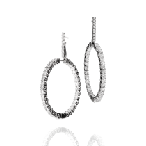 Earrings white gold and white diamond